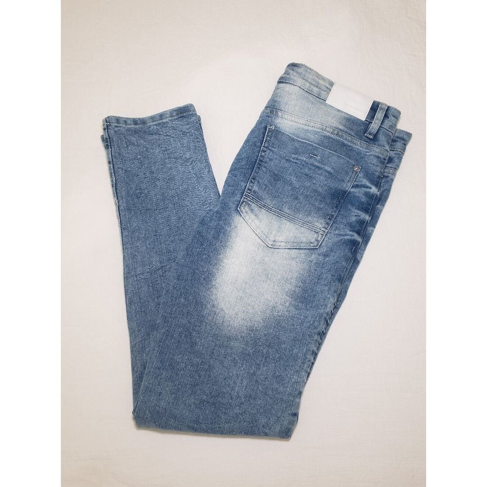Southpole Skinny Jeans Ribbed Distressed‎ Blue Washed Mens 34x32